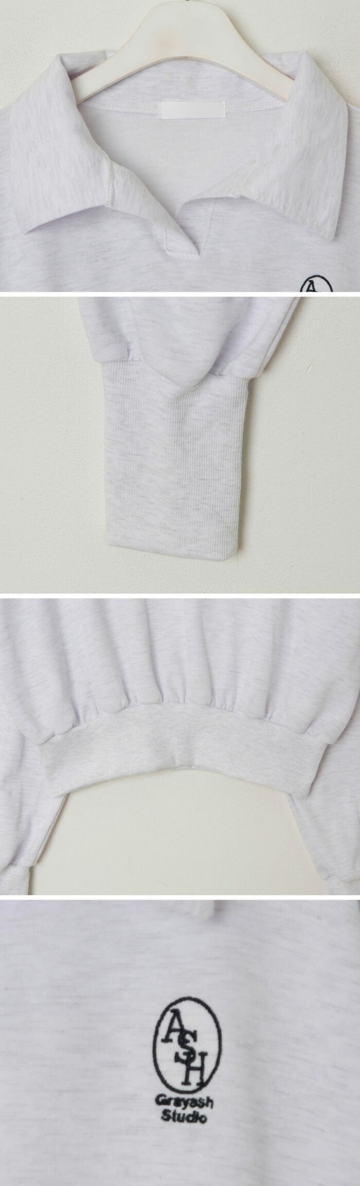 SONA(ソナ)ASH 刺繍セミクロップトレーナー