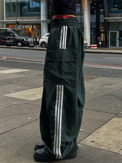 ULAN(ユーラン)(UNISEX) ラインナイロンカーゴパンツ