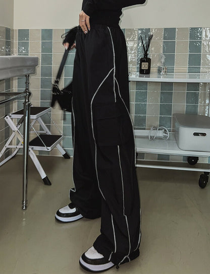 ULAN(ユーラン)(UNISEX) ホワイトラインナイロンパンツ