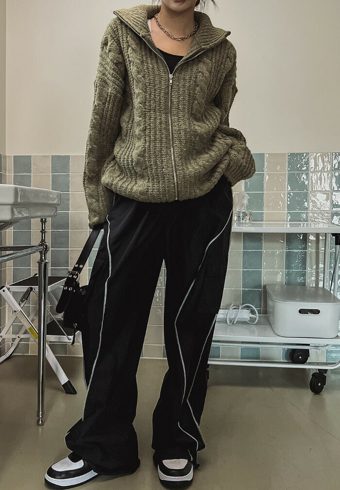 ULAN(ユーラン)(UNISEX) ホワイトラインナイロンパンツ