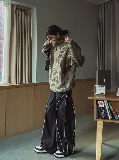 ULAN(ユーラン)(UNISEX) ホワイトラインナイロンパンツ