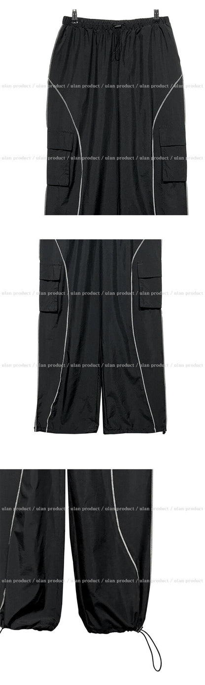ULAN(ユーラン)(UNISEX) ホワイトラインナイロンパンツ