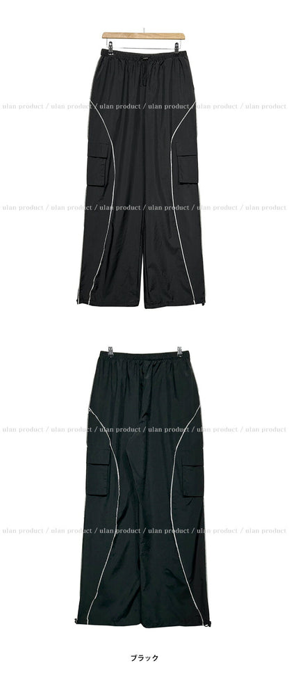 ULAN(ユーラン)(UNISEX) ホワイトラインナイロンパンツ