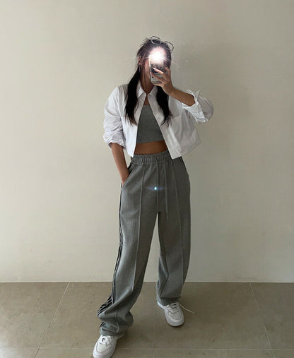 ULAN(ユーラン)(UNISEX) ラインストリングパンツ