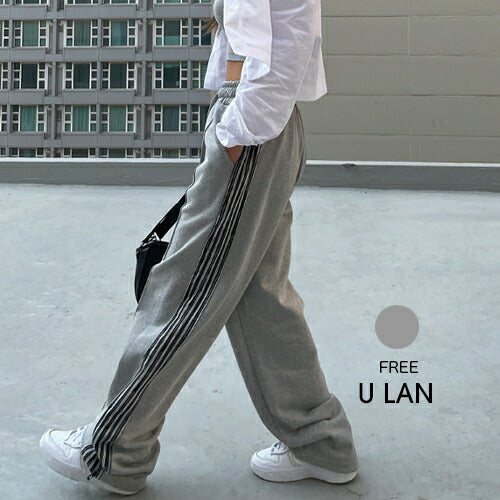 ULAN(ユーラン)(UNISEX) ラインストリングパンツ