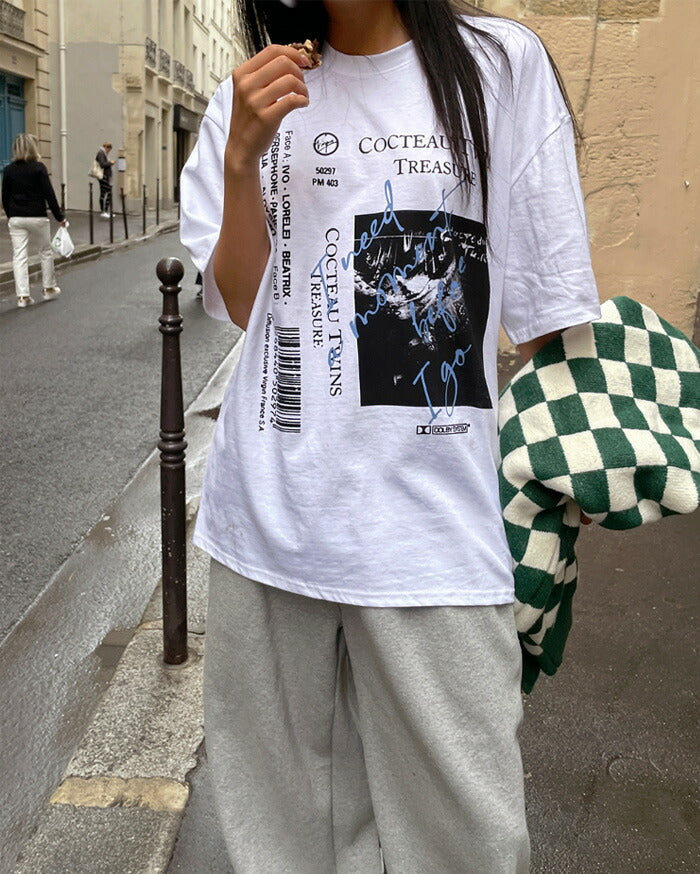 ULAN(ユーラン)コレクトバーコードオーバー半袖Tシャツ