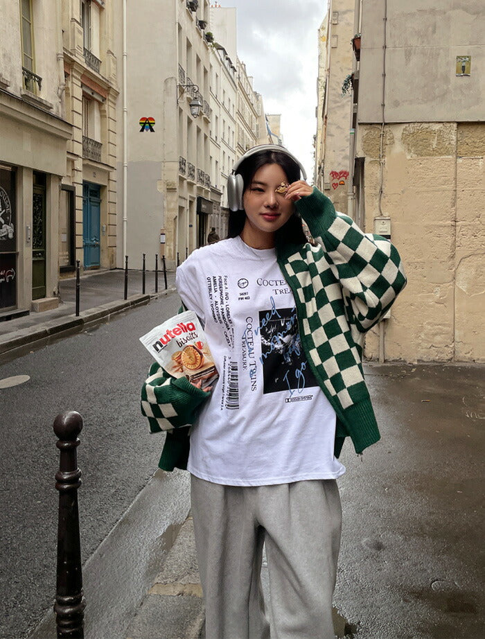 ULAN(ユーラン)コレクトバーコードオーバー半袖Tシャツ