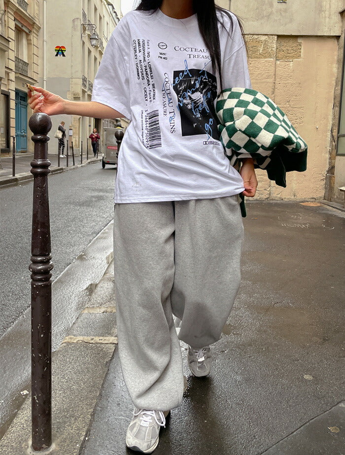 ULAN(ユーラン)コレクトバーコードオーバー半袖Tシャツ