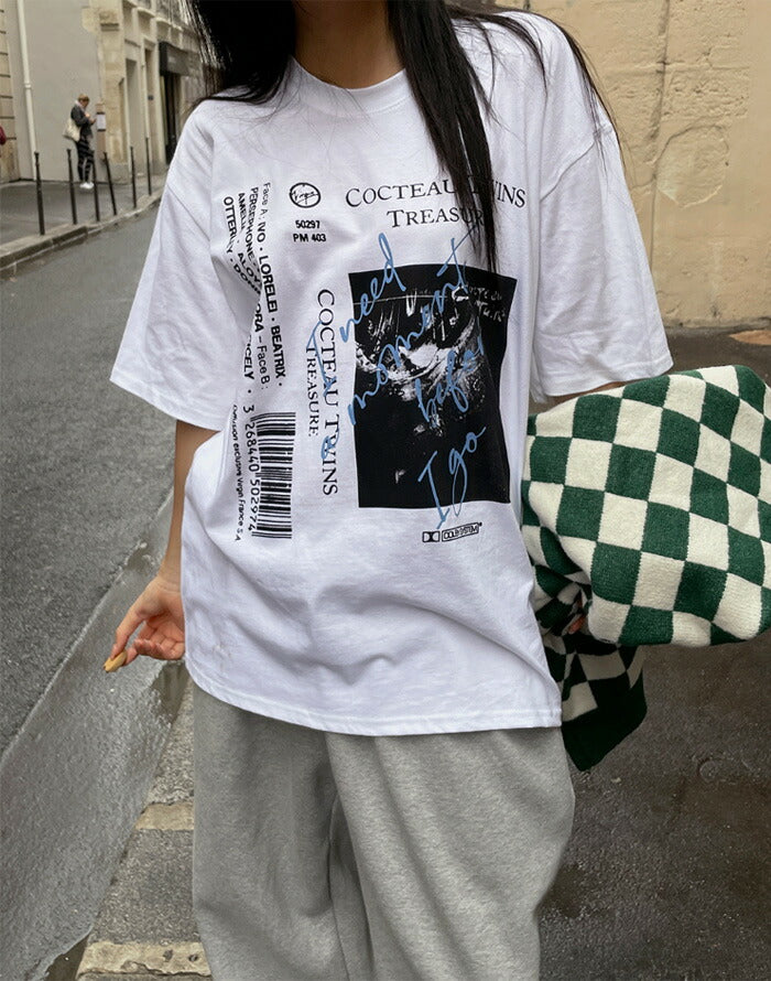 ULAN(ユーラン)コレクトバーコードオーバー半袖Tシャツ